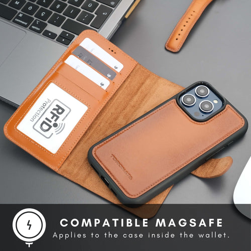 Casper iPhone 16 Pro Max Portemonneehoesje Leer MagSafe