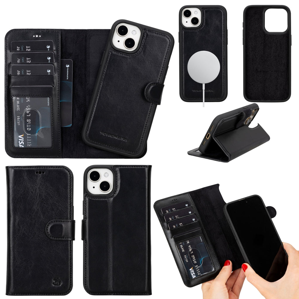Casper Leather iPhone 15 Plus Wallet Case | Detachable MagSafe Compatible RFID Protection-0