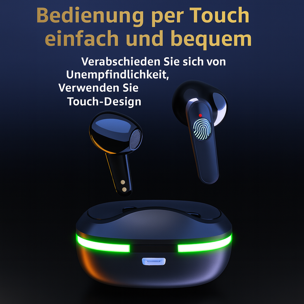TWS Bluetooth 5.0 In-Ear Hoofdtelefoon Draadloos Aanraakgevoelig IPX4 LED-oplaadetui