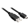 Sharkoon USB-A 2.0 > mini USB-B cable (black, 1 meter, double shielding)